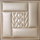 Fire Resistant 3D Wall Decor Panels , Carved Faux Leather Wall Tiles